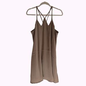 Love Riche L dress strap silky latte beige tan lined